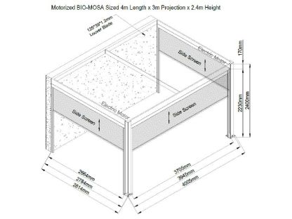 Eclipse 3 X 4m LED Motorised Pergola | Wall Mounted