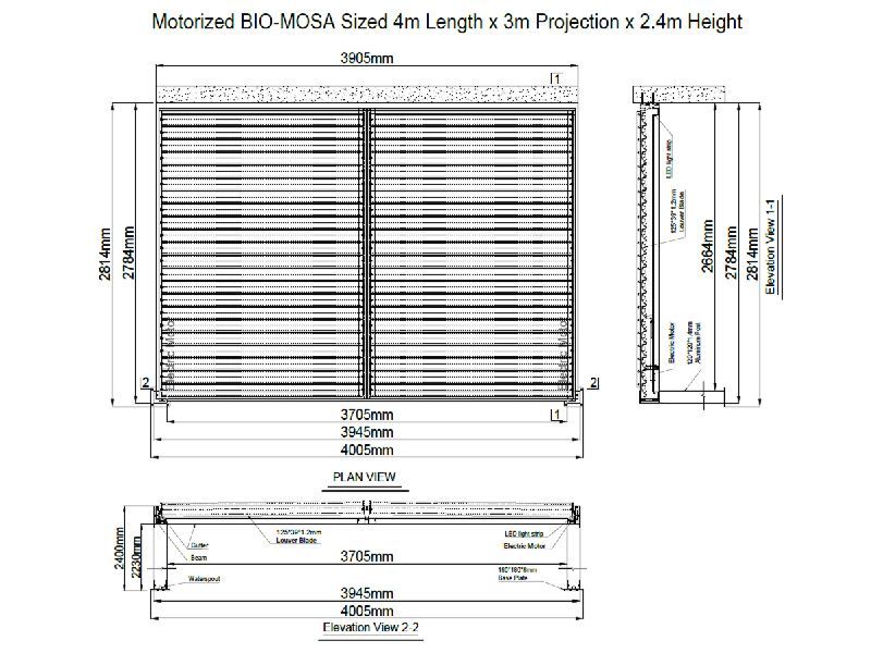 Eclipse 3 X 4m LED Motorised Pergola | Wall Mounted-Garden Furniture Centre-Free Install,HighRange,Free Standing,Gazebos,Metal Gazebos,Eclipse Louvered Roof Gazebo Range,Eclipse Range Ranges,Eclipse Range,Wall Mounted Gazebos-{collection_title}