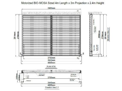 Eclipse 3 X 4m LED Motorised Pergola | Wall Mounted