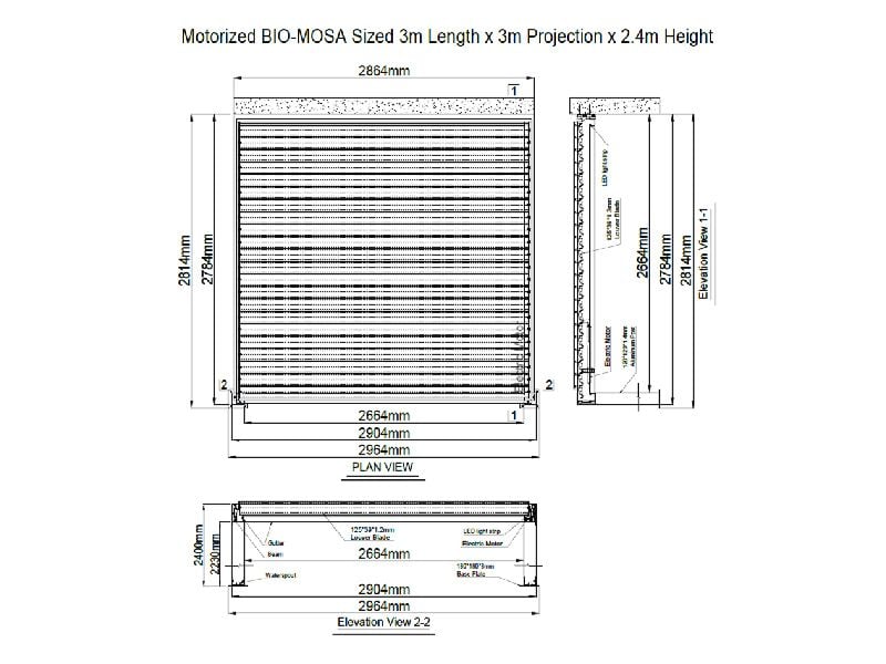 Eclipse 3 X 3m LED Motorised Pergola | Wall Mounted