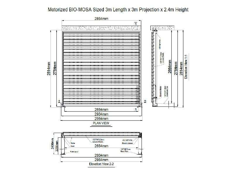 Eclipse 3 X 3m LED Motorised Pergola | Wall Mounted