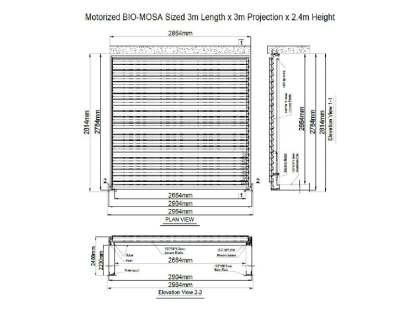 Eclipse 3 X 3m LED Motorised Pergola | Wall Mounted
