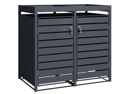 Anthracite Double Wheelie Bin Cover and Parcel Box | Planter