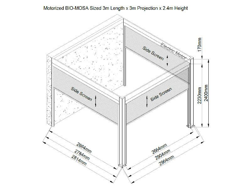 Eclipse 3 X 3m LED Motorised Pergola | Wall Mounted