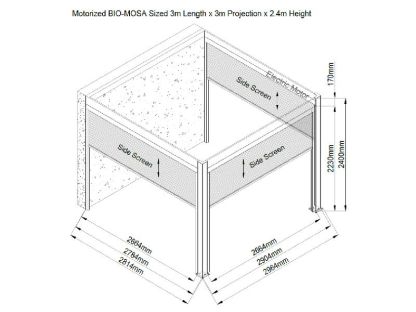 Eclipse 3 X 3m LED Motorised Pergola | Wall Mounted