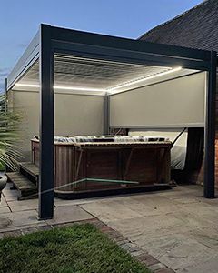 Eclipse 3 X 2.5m LED Motorised Pergola-Garden Furniture Centre-Free Install,HighRange,Free Standing,Gazebos,Metal Gazebos,Eclipse Louvered Roof Gazebo Range,Eclipse Range Ranges,Eclipse Range-{collection_title}