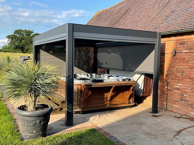 Eclipse 3 X 3m LED Motorised Pergola-Garden Furniture Centre-Free Install,HighRange,Free Standing,Gazebos,Metal Gazebos,Eclipse Louvered Roof Gazebo Range,Eclipse Range Ranges,Eclipse Range-{collection_title}