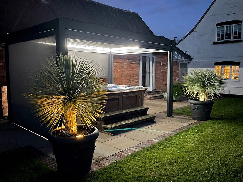 Eclipse 3 X 2.5m LED Motorised Pergola-Garden Furniture Centre-Free Install,HighRange,Free Standing,Gazebos,Metal Gazebos,Eclipse Louvered Roof Gazebo Range,Eclipse Range Ranges,Eclipse Range-{collection_title}