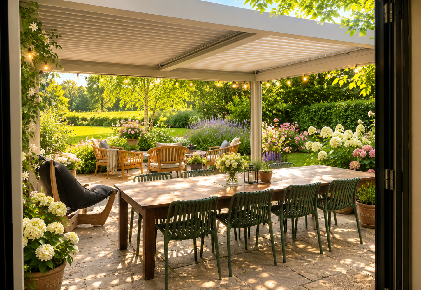 Eclipse 3 X 4m LED Motorised Pergola | Cotswold Stone | Free Standing