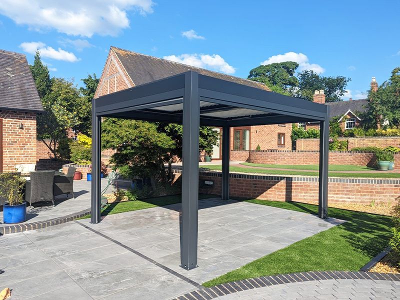 Eclipse 3 X 4m LED Motorised Pergola | Free Standing-Garden Furniture Centre-Free Install,HighRange,Free Standing,Gazebos,Metal Gazebos,Eclipse Louvered Roof Gazebo Range,Eclipse Range Ranges,Eclipse Range-{collection_title}