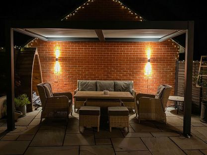 Eclipse 3.6 X 3m LED Motorised Pergola | Wall Mounted