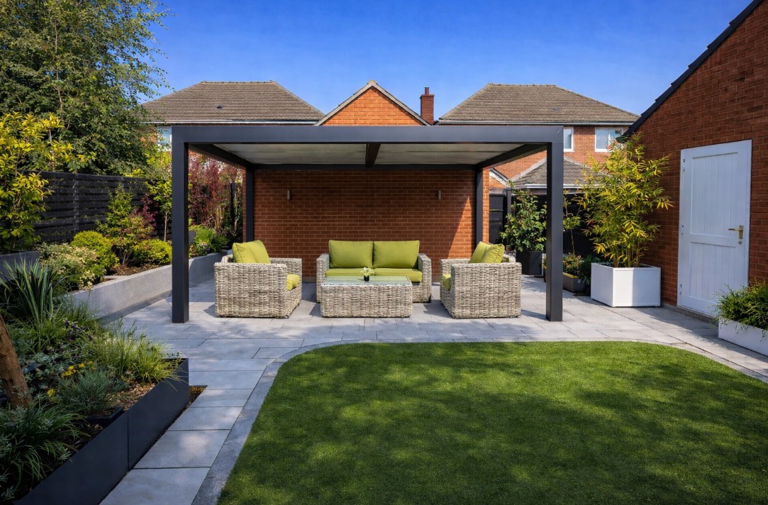 Eclipse 3 X 4m LED Motorised Pergola | Wall Mounted