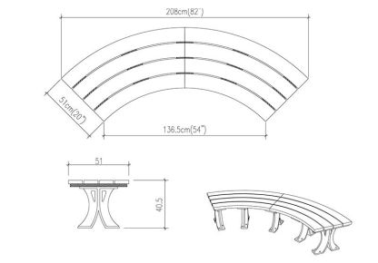 Eco Curved Backless Bench