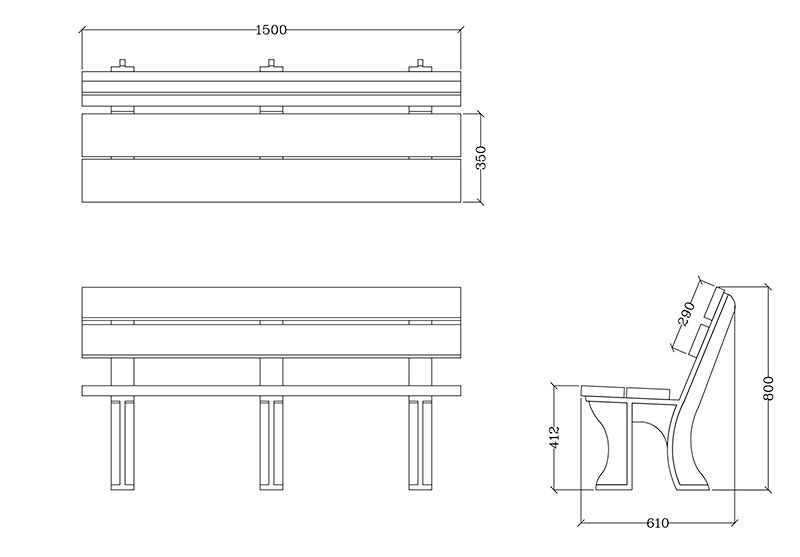 Eco Park Bench 1.5m