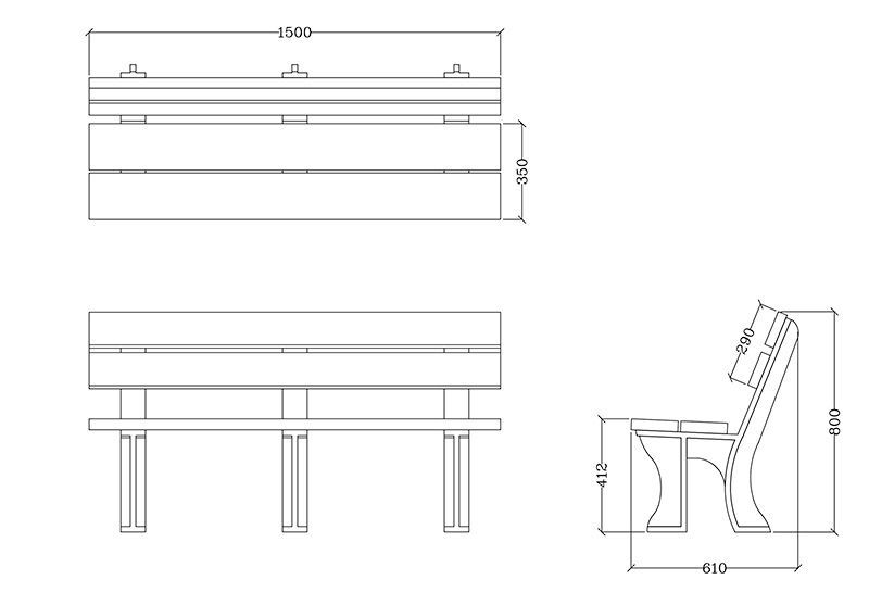 Eco Park Bench 1.5m