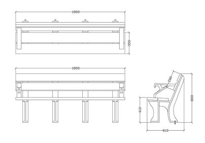 Eco Park Bench Arms 1.8m