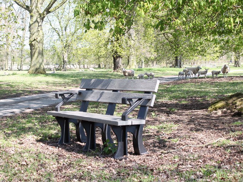 Eco Park Bench Arms 1.5m-Garden Furniture Centre-MidInstock,instock,MidRange,Active,park benches,Benches,Outdoor Furniture,Eco Bench Range,Recycled Eco-Benches,Memorial Benches-{collection_title}