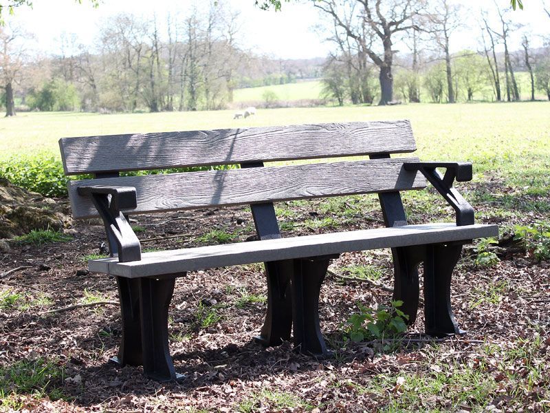 Eco Park Bench Arms 1.5m-Garden Furniture Centre-MidInstock,instock,MidRange,Active,park benches,Benches,Outdoor Furniture,Eco Bench Range,Recycled Eco-Benches,Memorial Benches-{collection_title}