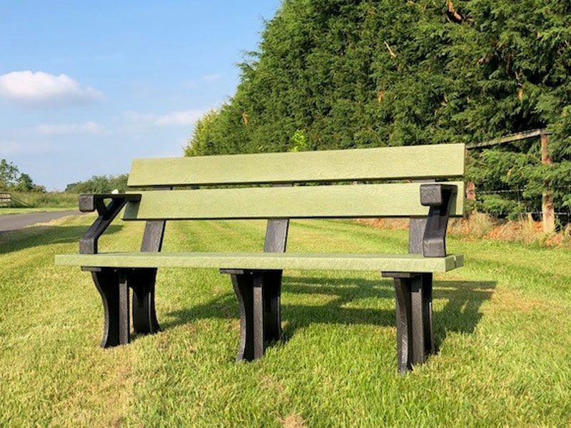 Eco Park Bench Arms 1.3m-Garden Furniture Centre-MidInstock,instock,MidRange,Active,park benches,Benches,Outdoor Furniture,Eco Bench Range,Recycled Eco-Benches,Memorial Benches-{collection_title}