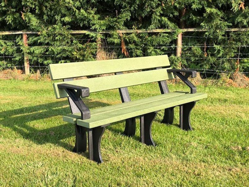 Eco Park Bench Arms 1.3m-Garden Furniture Centre-MidInstock,instock,MidRange,Active,park benches,Benches,Outdoor Furniture,Eco Bench Range,Recycled Eco-Benches,Memorial Benches-{collection_title}