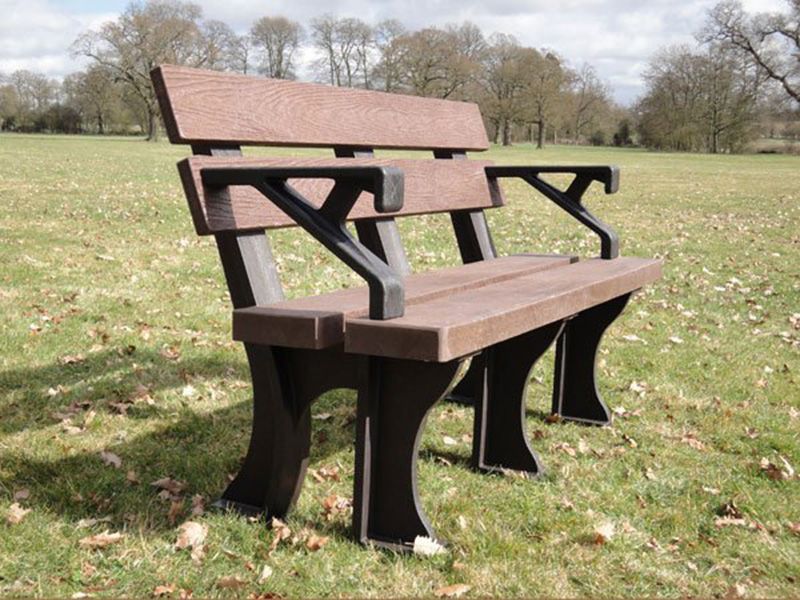 Eco Park Bench Arms 1.3m-Garden Furniture Centre-MidInstock,instock,MidRange,Active,park benches,Benches,Outdoor Furniture,Eco Bench Range,Recycled Eco-Benches,Memorial Benches-{collection_title}