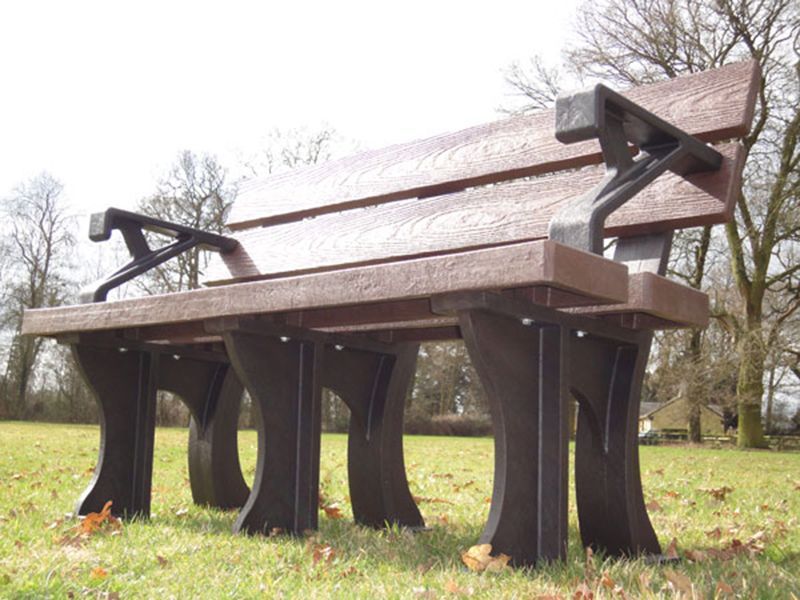 Eco Park Bench Arms 1.5m-Garden Furniture Centre-MidInstock,instock,MidRange,Active,park benches,Benches,Outdoor Furniture,Eco Bench Range,Recycled Eco-Benches,Memorial Benches-{collection_title}