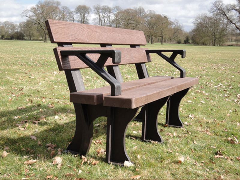 Eco Park Bench Arms 1.5m-Garden Furniture Centre-MidInstock,instock,MidRange,Active,park benches,Benches,Outdoor Furniture,Eco Bench Range,Recycled Eco-Benches,Memorial Benches-{collection_title}