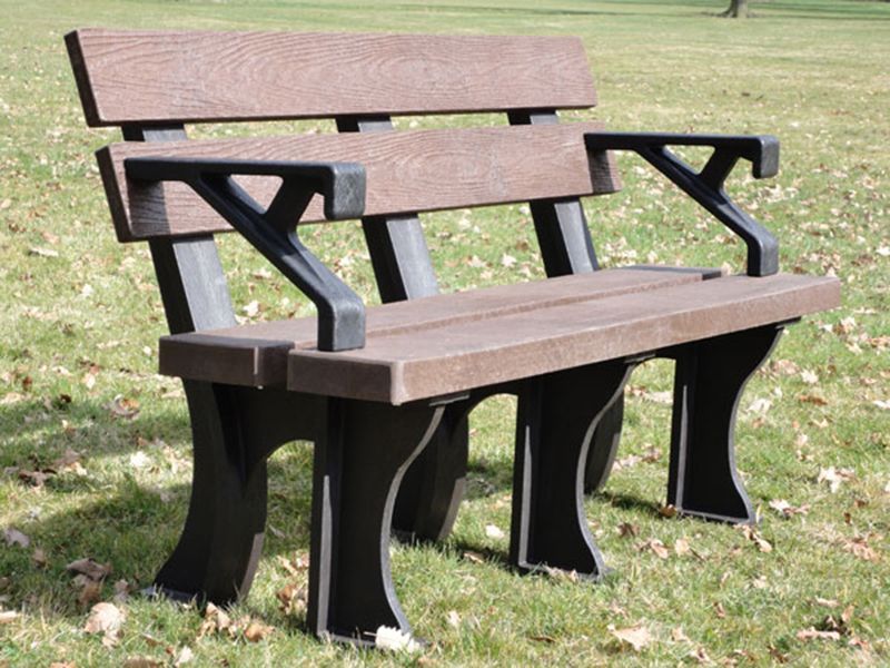 Eco Park Bench Arms 1.5m-Garden Furniture Centre-MidInstock,instock,MidRange,Active,park benches,Benches,Outdoor Furniture,Eco Bench Range,Recycled Eco-Benches,Memorial Benches-{collection_title}