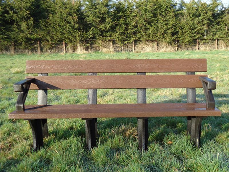 Eco Park Bench Arms 1.8m-Garden Furniture Centre-MidRange,Active,park benches,Information,Home Page Benches,Benches,Outdoor Furniture,Eco Bench Range,Recycled Eco-Benches,Memorial Benches-{collection_title}