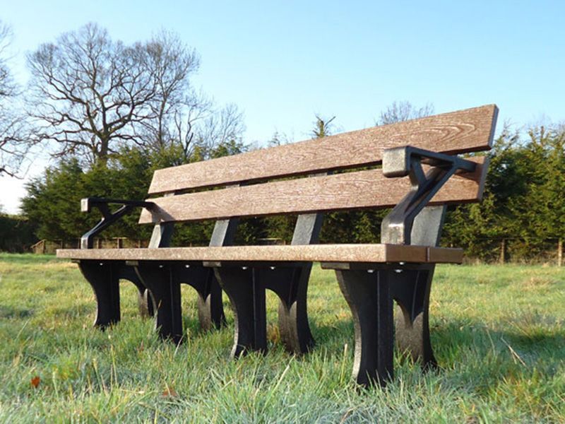 Eco Park Bench Arms 1.8m-Garden Furniture Centre-MidRange,Active,park benches,Information,Home Page Benches,Benches,Outdoor Furniture,Eco Bench Range,Recycled Eco-Benches,Memorial Benches-{collection_title}