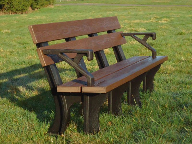 Eco Park Bench Arms 1.8m-Garden Furniture Centre-MidRange,Active,park benches,Information,Home Page Benches,Benches,Outdoor Furniture,Eco Bench Range,Recycled Eco-Benches,Memorial Benches-{collection_title}