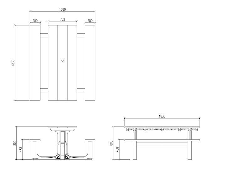 Eco Picnic Table 1.8m-Garden Furniture Centre-MidInstock,instock,MidRange,Benches,Outdoor Furniture,Picnic Tables,Eco Bench Range,Recycled Eco-Benches-{collection_title}