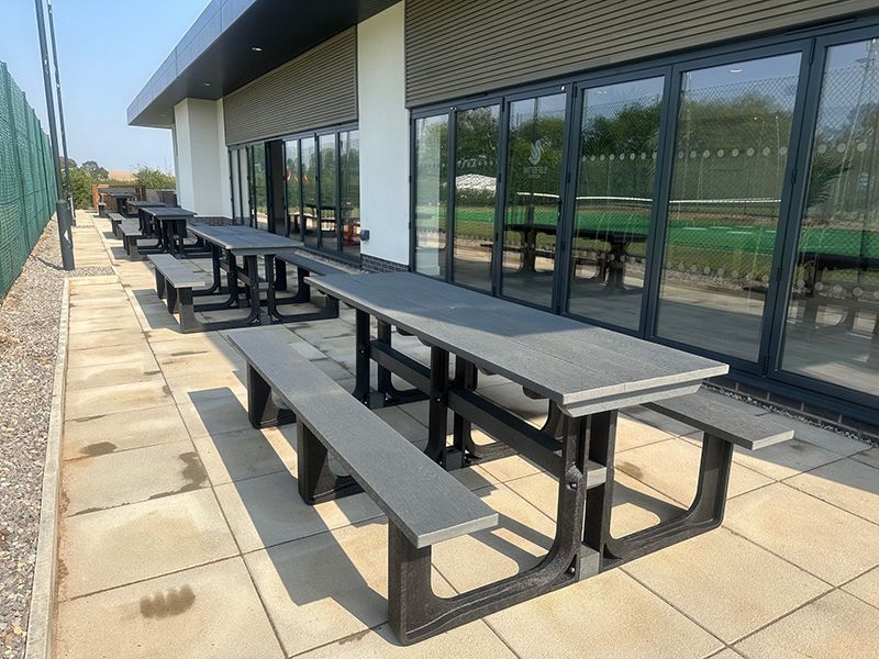 Eco Picnic Table 2.4m -Garden Furniture Centre-HighRange,Benches,Outdoor Furniture,Picnic Tables,Eco Bench Range,Recycled Eco-Benches-{collection_title}
