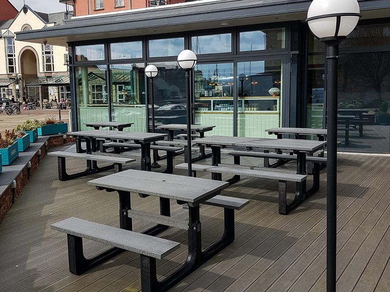 Eco Picnic Table 2.4m -Garden Furniture Centre-HighRange,Benches,Outdoor Furniture,Picnic Tables,Eco Bench Range,Recycled Eco-Benches-{collection_title}