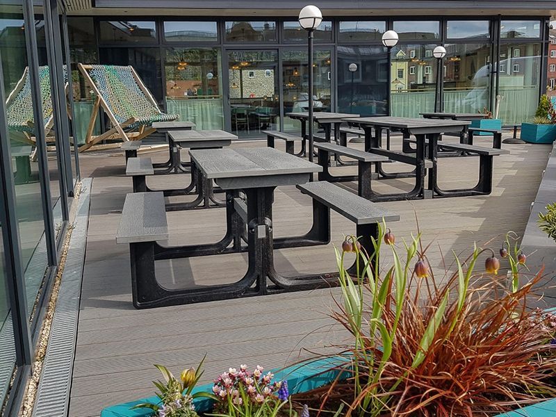 Eco Picnic Table 1.8m-Garden Furniture Centre-MidInstock,instock,MidRange,Benches,Outdoor Furniture,Picnic Tables,Eco Bench Range,Recycled Eco-Benches-{collection_title}