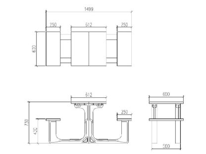 Eco Bistro Picnic Table 60cm