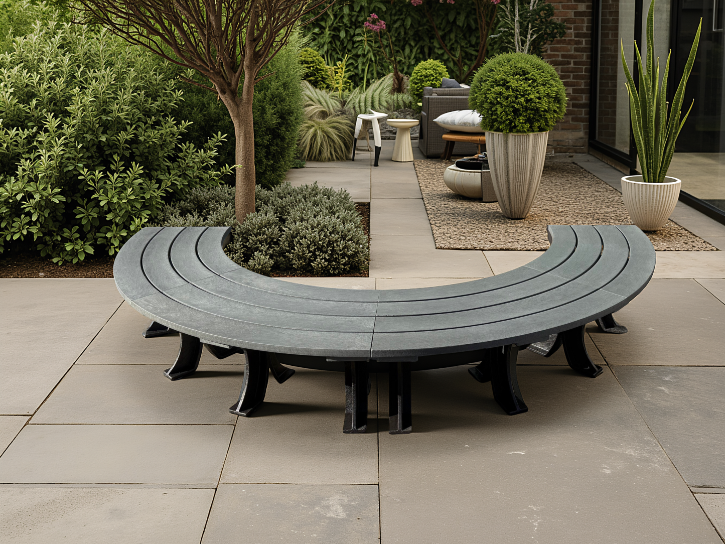 Eco Curved Backless Bench-Garden Furniture Centre-MidInstock,instock,MidRange,Backless,Benches,Outdoor Furniture,Eco Bench Range,Recycled Eco-Benches,Tree Benches,Curved Benches,Sale-{collection_title}