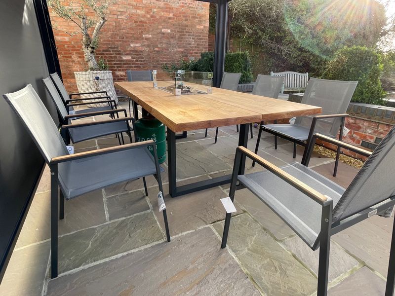 Edge Teak 8 Chair Set | FSC® Certified-Garden Furniture Centre-HighRange,Metal,Tables,Dining Set,Teak Garden Furniture,Metal Furniture,Outdoor Dining,Outdoor Furniture,FSC®-{collection_title}