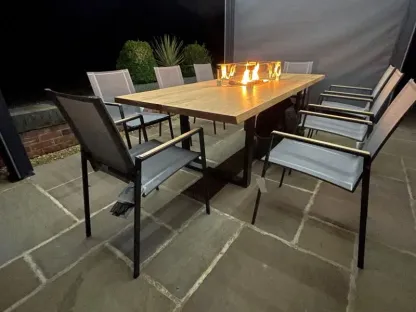 Edge Teak 8 Chair Set | FSC® Certified | Ex Display-Garden Furniture Centre--{collection_title}