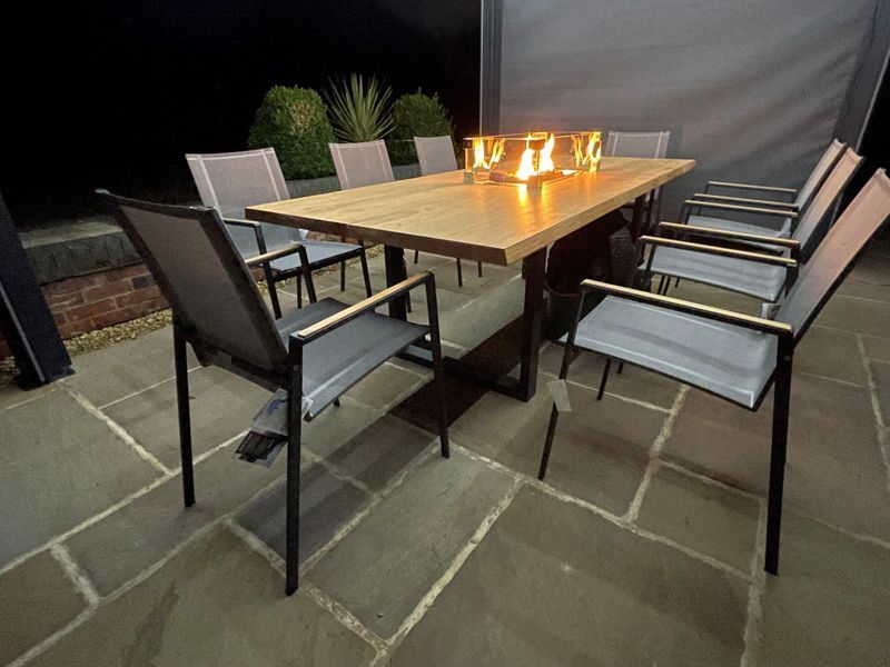 Edge Teak 8 Chair Set | FSC® Certified-Garden Furniture Centre-HighRange,Metal,Tables,Dining Set,Teak Garden Furniture,Metal Furniture,Outdoor Dining,Outdoor Furniture,FSC®-{collection_title}