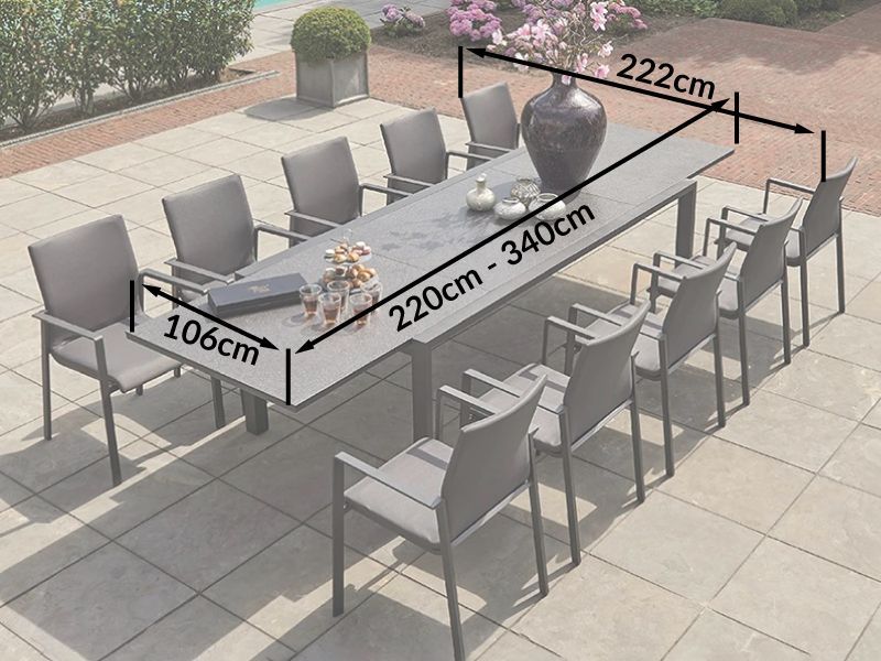 Mustique 10 Chair Extending Set | Life Range | Ex-Display-Garden Furniture Centre-HighRange,Metal,Tables,Dining Set,Outdoor Furniture,Metal Furniture,Ranges,Life Range,Outdoor Dining,Autumn & Winter Sale,Sale,Showroom exdis-{collection_title}