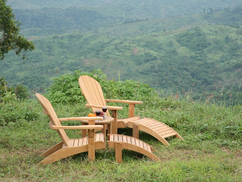 Double Adirondack Chair Set