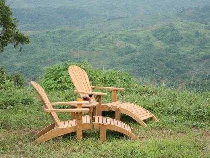 Double Adirondack Chair Set