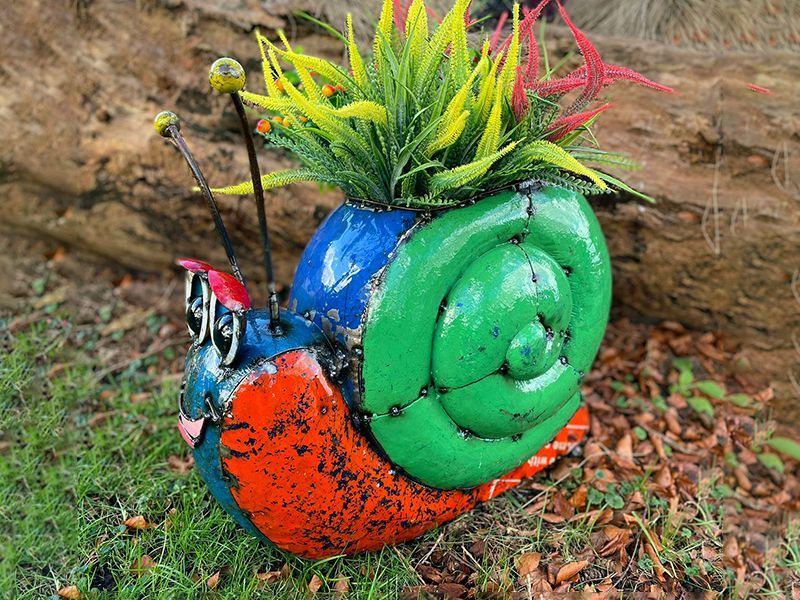 Sammy The Snail Planter-Garden Furniture Centre-48Hour Dispatch,LowRange,Ornaments,Accessories,Ranges,Animal Garden Ornaments,Think Outside Range,Metal Garden Ornaments,Garden Planters,Think Outside Range Ranges,Ornaments Accessories-{collection_title}
