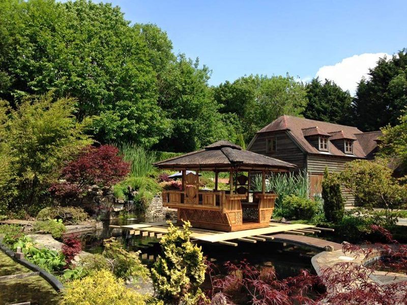 Bamboo Gazebo Square 10ft X 11.6ft-Garden Furniture Centre-HighRange,Gazebos,Wooden Gazebos Gazebos,Wooden Gazebos-{collection_title}