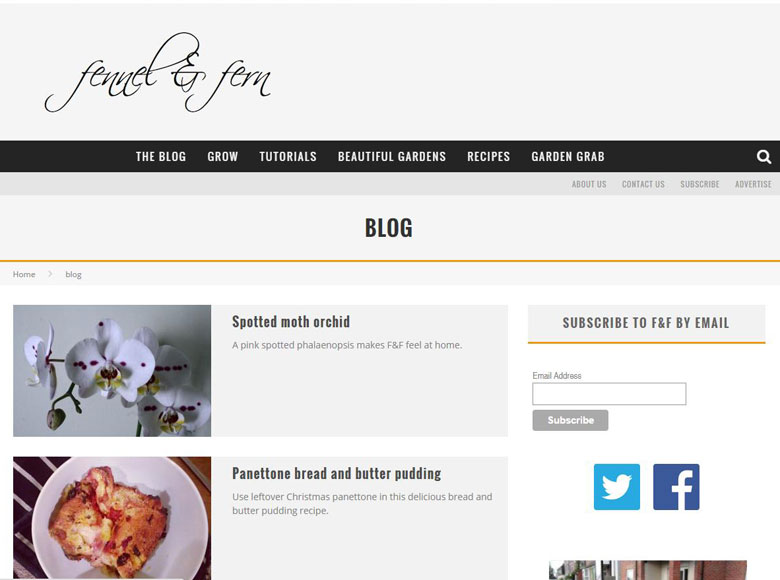 Garden and food inspiration from Fennel and Fern