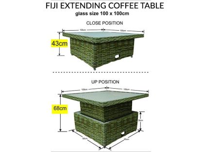 Fiji Extending Coffee Table - Square