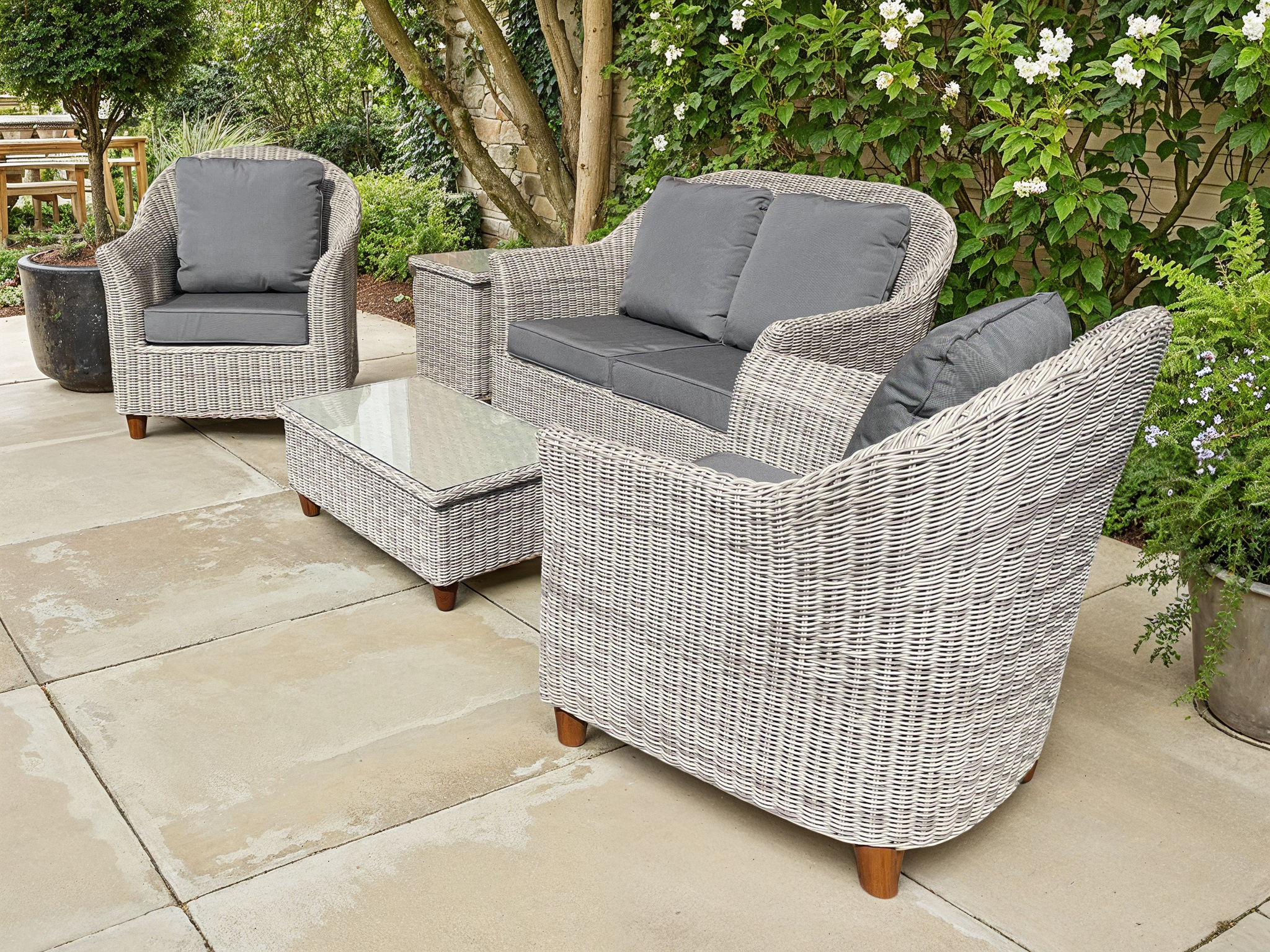 Fiji Smooth 5 Piece Suite-Garden Furniture Centre-HighRange,Lounge Suites & Sets,Outdoor Lounging,Outdoor Furniture,Rattan Furniture,Ranges,Fiji Range,Fiji Smooth-{collection_title}
