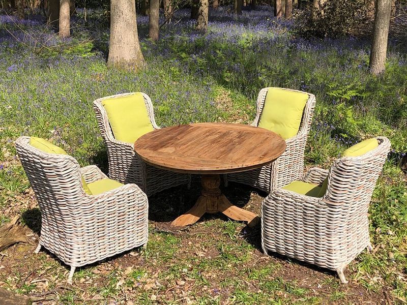 Fiji 4 Chair Teak Dining Set-Garden Furniture Centre-HighRange,Reclaimed Furniture,ere,Rattan,Teak,Tables,Dining Set,Rattan Furniture,Fiji Range,Outdoor Dining-{collection_title}