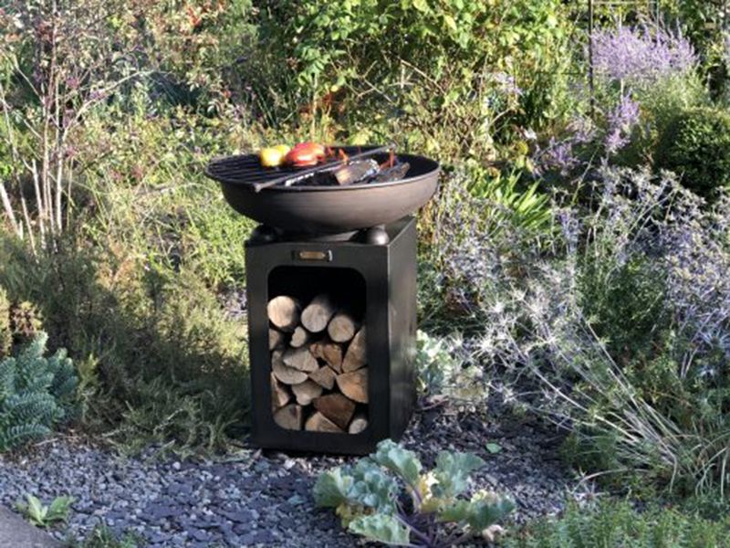 Fire Bowl with Log Store-Garden Furniture Centre-LowRange,MidRange,Firepits UK-{collection_title}